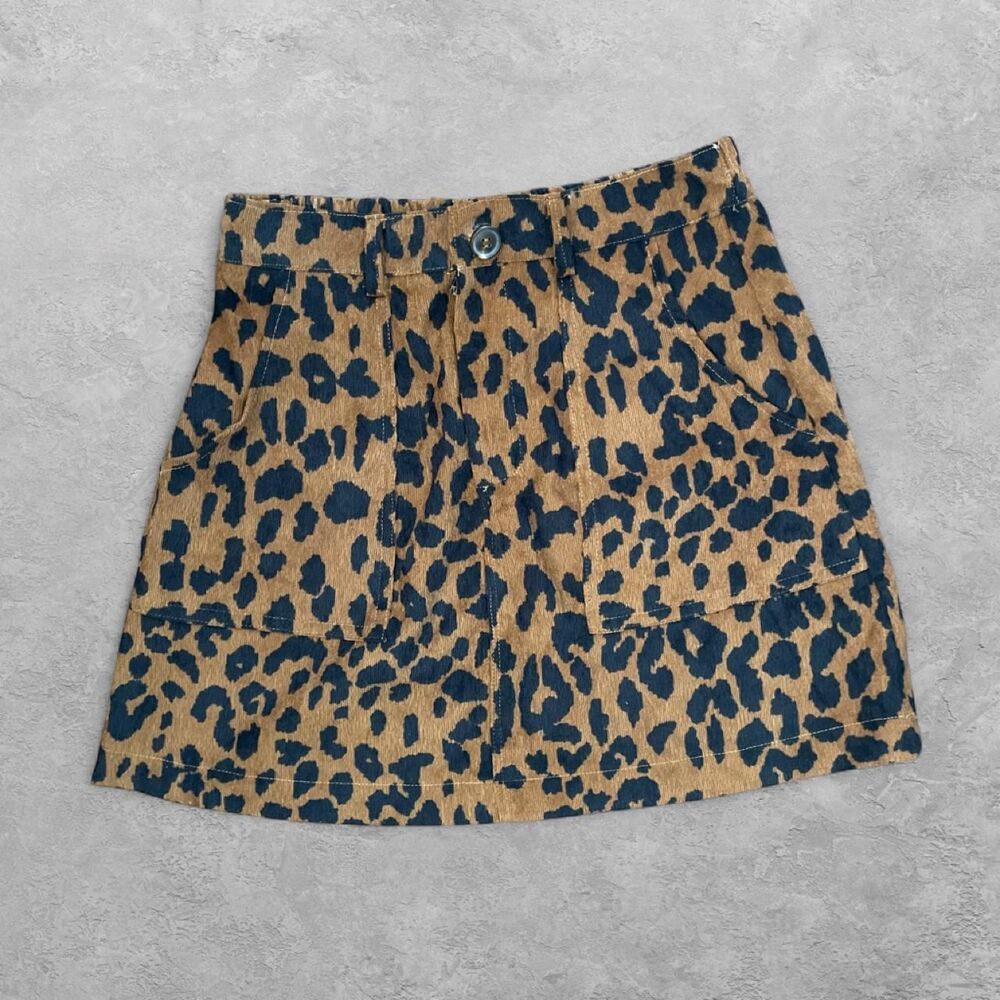 Hayden Los Angeles Leopard Print Mini Skirt Small